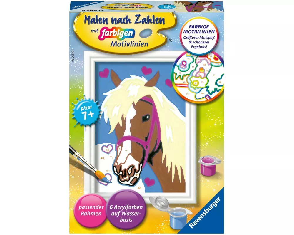 CreArt, Malen nach Zahlen Kinder - Liebes Pferd