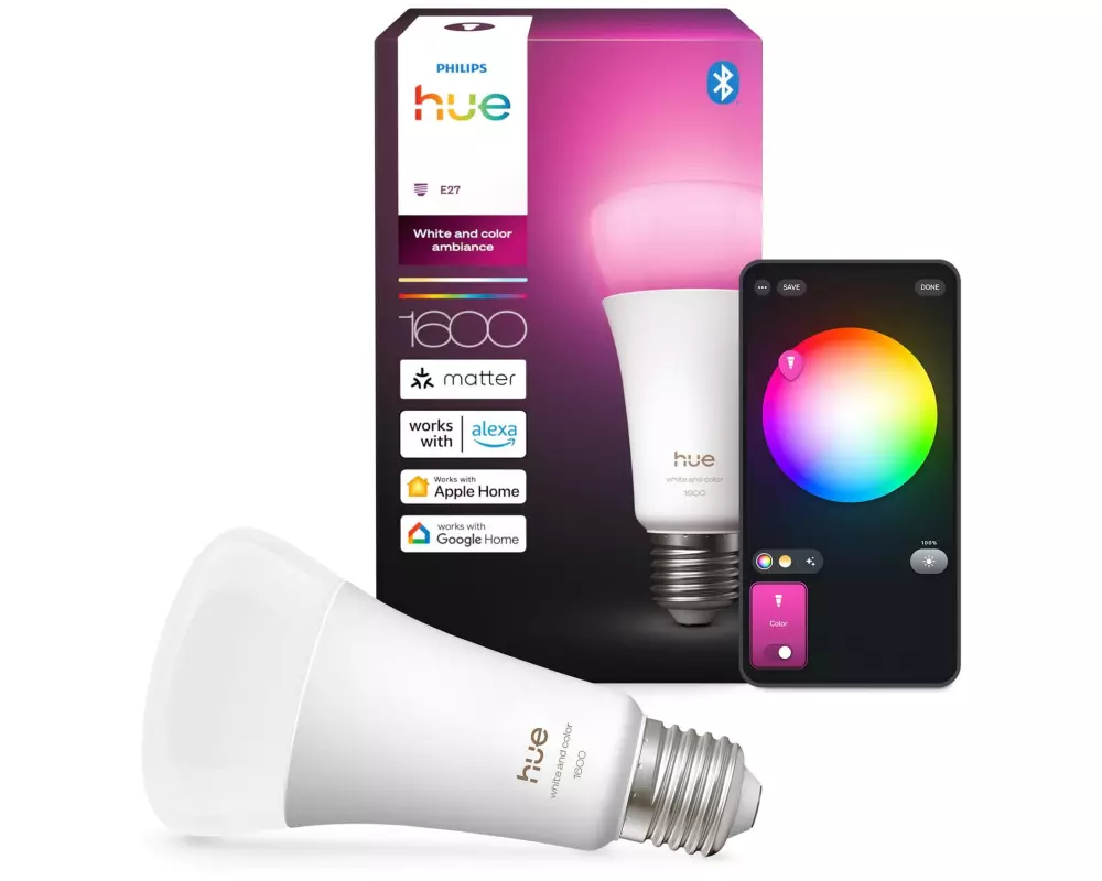 Philips Hue Leuchtmittel White & Col. Amb. E27 Einzelpack 1600 lm
