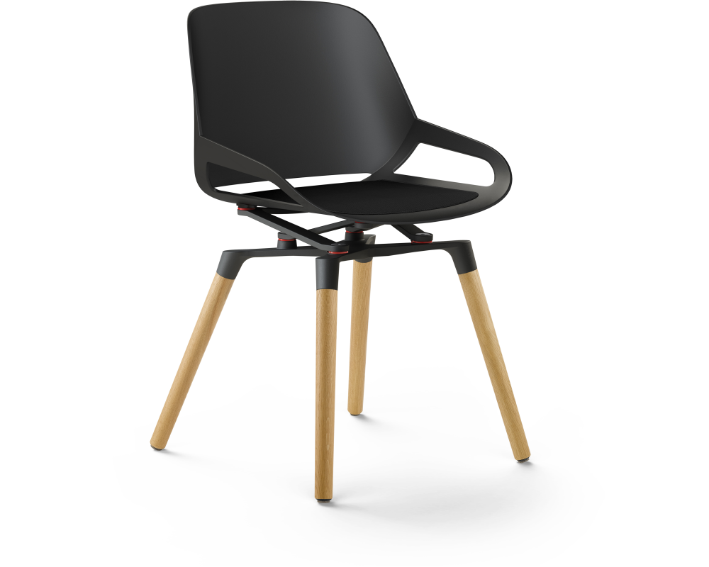 AERIS Konferenzstuhl NUMO P462OABKBKFE schwarz, schwarzes Kissen