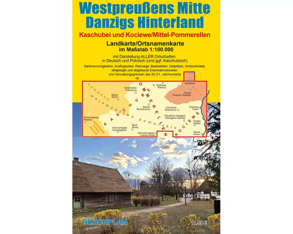Landkarte Westpreußens Mitte/Danzigs Hinterland