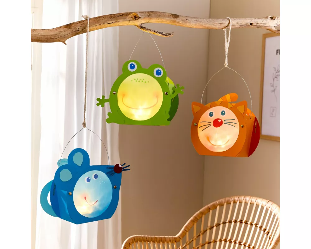 Bastelset - Mini-Klammerlaternen Tiere