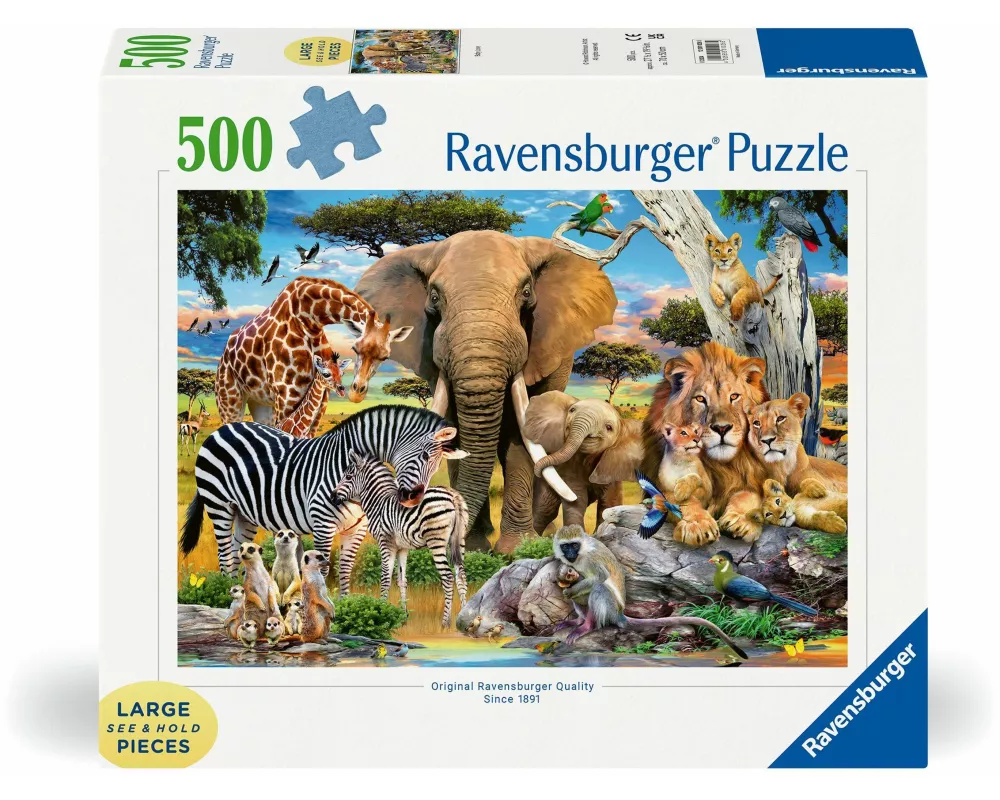 Erwachsenenpuzzle 500 Teile - Wilde Tierbabys - Puzzlespaß mit größeren Puzzleteilen für die ganze Familie