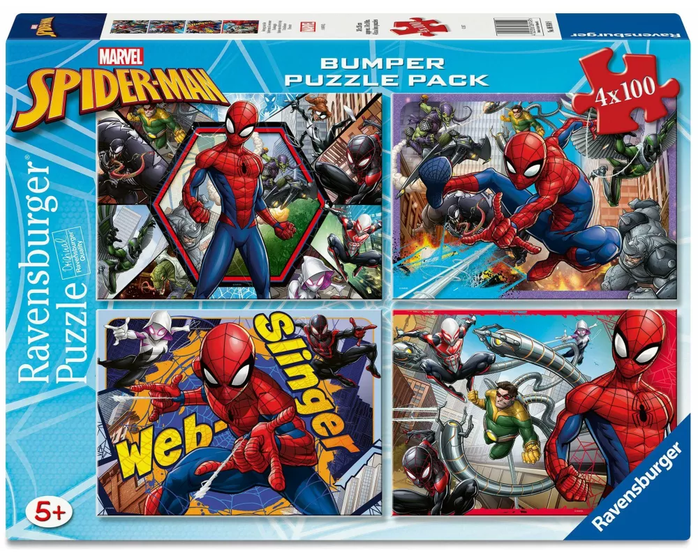 Kinderpuzzle 4x100 Teile - Spider-Man - Rettung in der Not