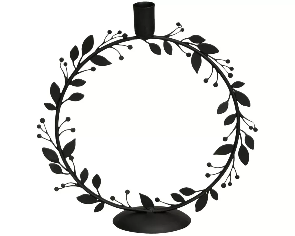 COCON Kerzenhalter Kranz, Schwarz