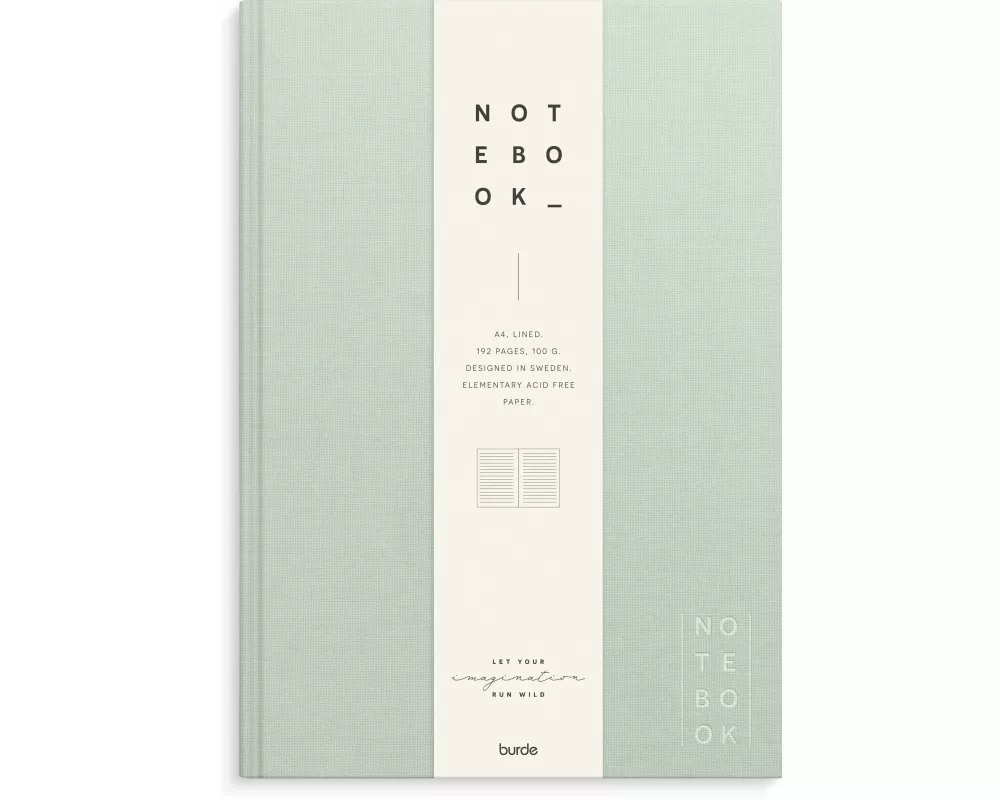 Burde Notizbuch Textil grün liniert A4
