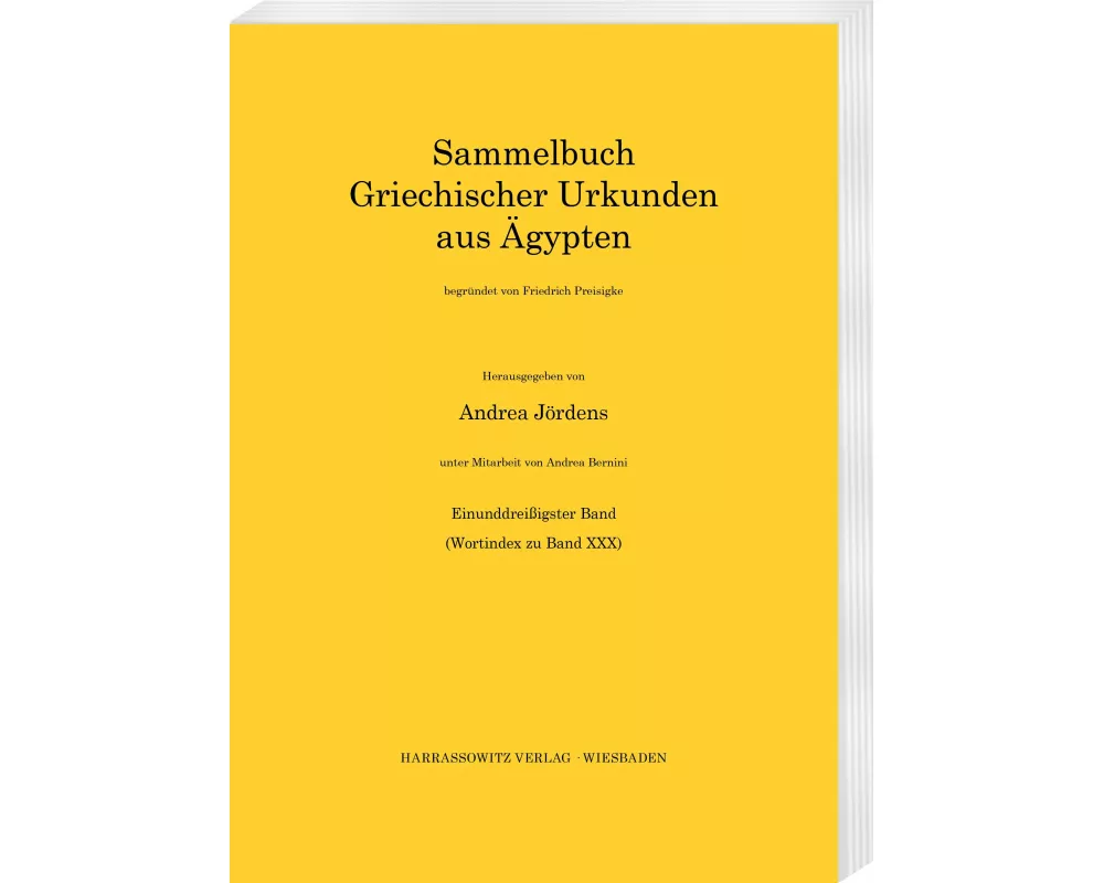 Sammelbuch griechischer Urkunden aus Ägypten / Sammelbuch griechischer Urkunden aus Ägypten. Wortindex zu Band 30