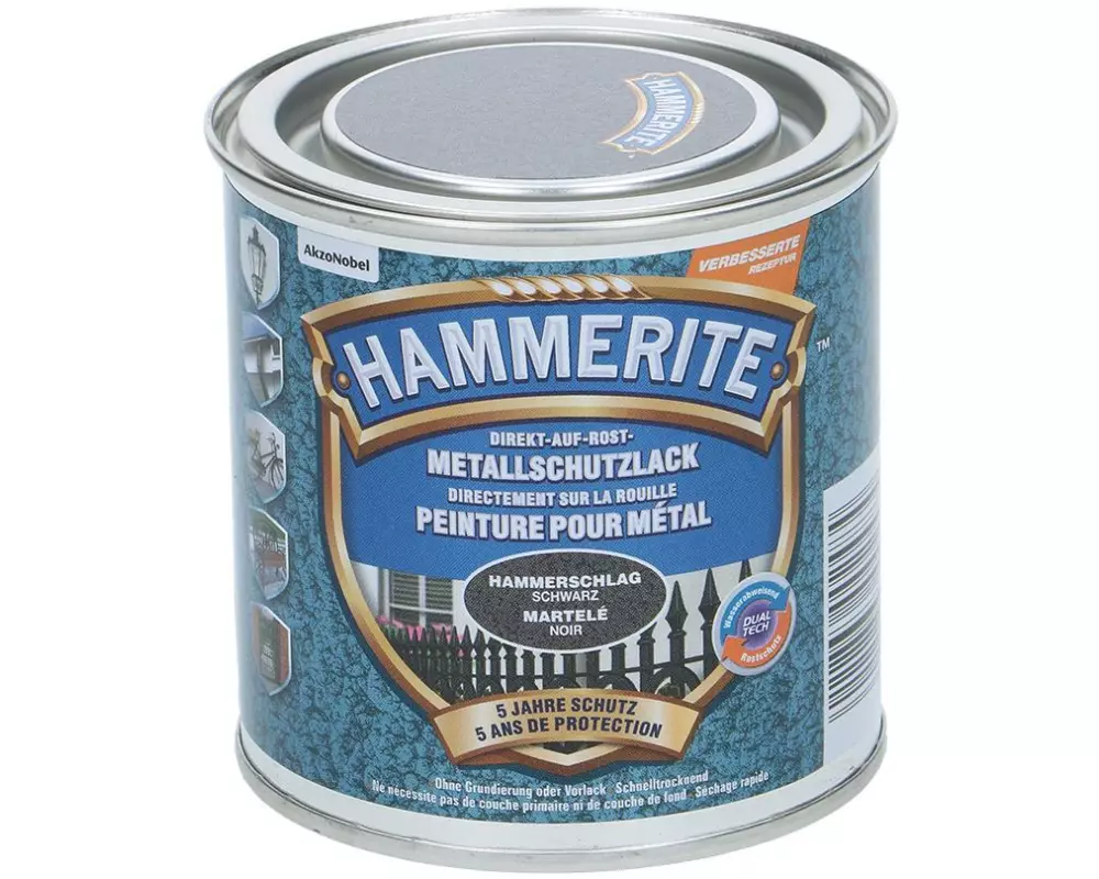 Hammerite Metall-Schutzlack HS Schwarz, 250 ml