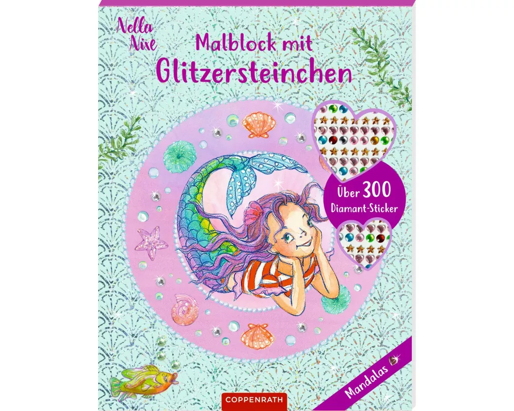 Malblock mit Glitzersteinchen: Mandalas