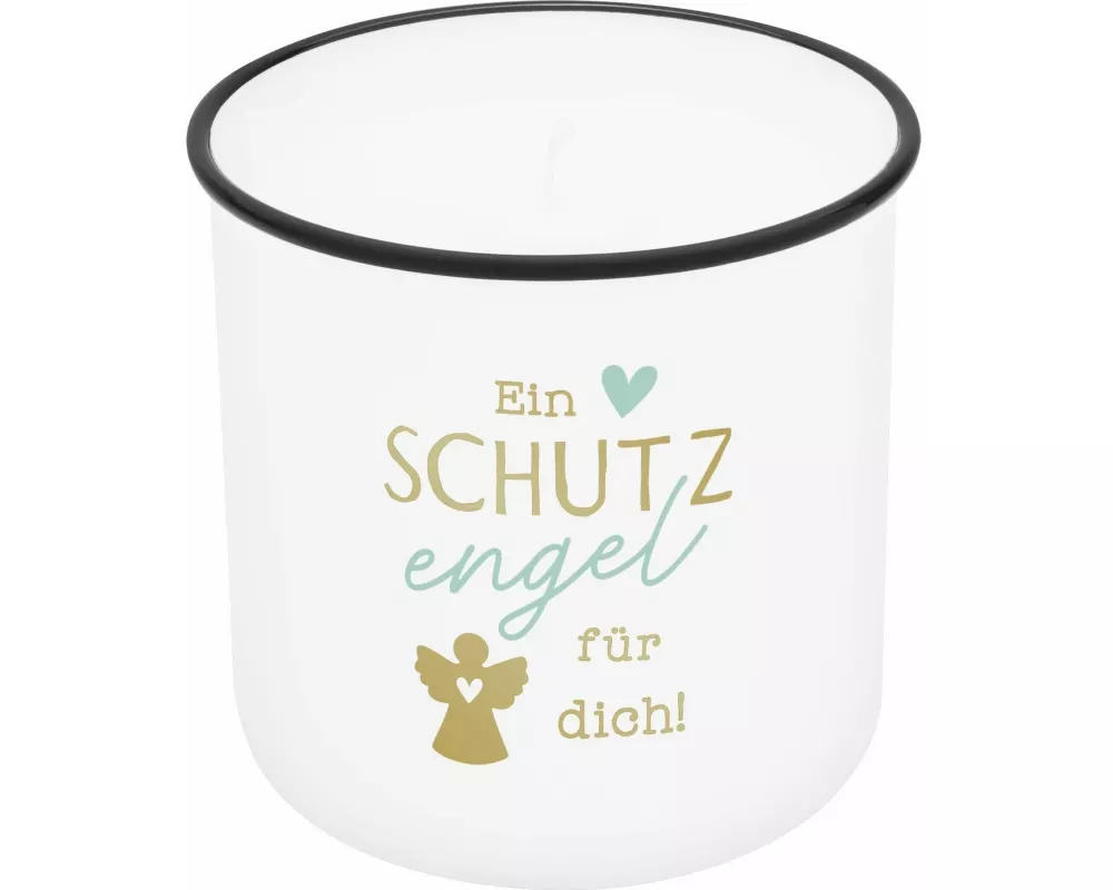 Lieblingskerze in Emailleoptik Motiv "Ein Schutzengel für dich"
