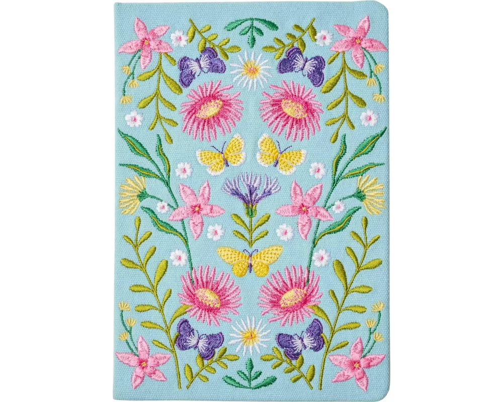 Blütenträume Notizbuch bestickt, A5 - 240 Seiten, mint