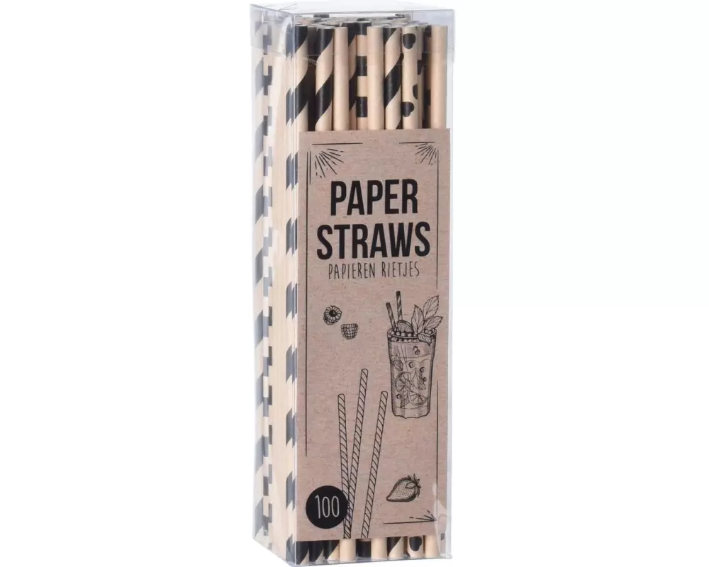 FURBER Strohhalm Papier, 100 Stück