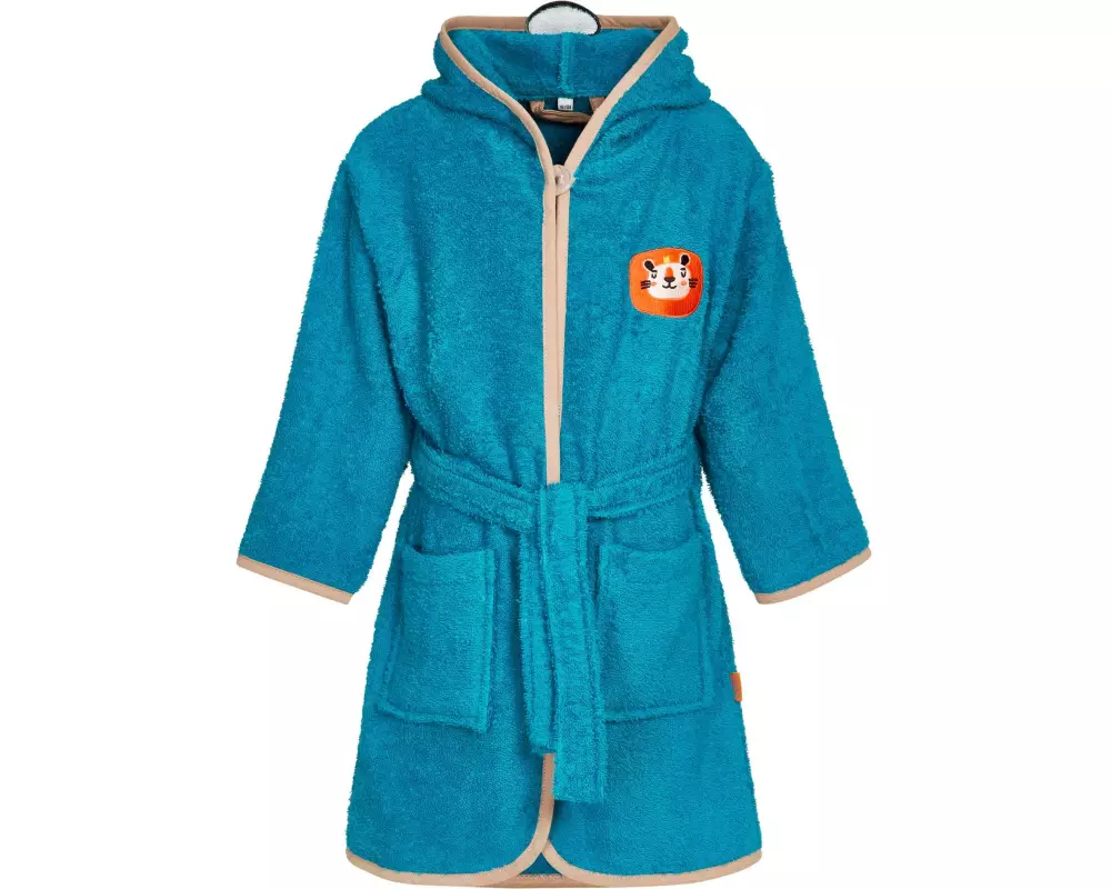 Playshoes Frottee-Bademantel Dschungel Petrol Gr. 110/116