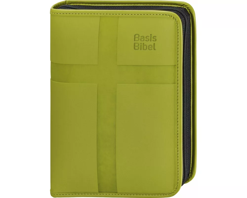 BasisBibel. Die Kompakte. Kunstlederhülle mit Reißverschluss. hellgrün