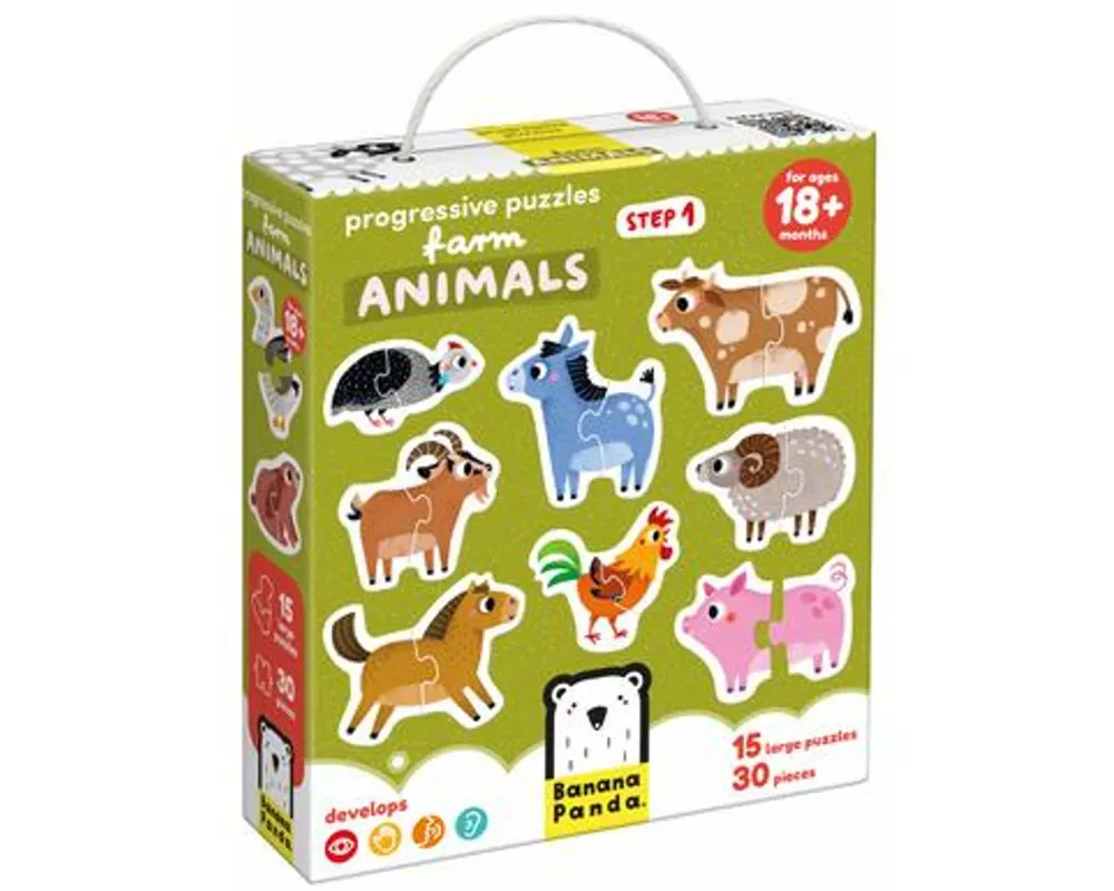 Kinderpuzzle - Progressive Farm Animals