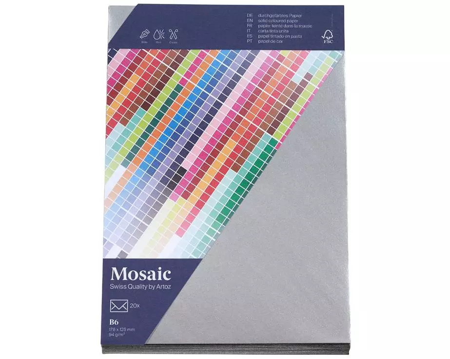 Artoz Couvert Mosaic B6, 20 Stück, Silber