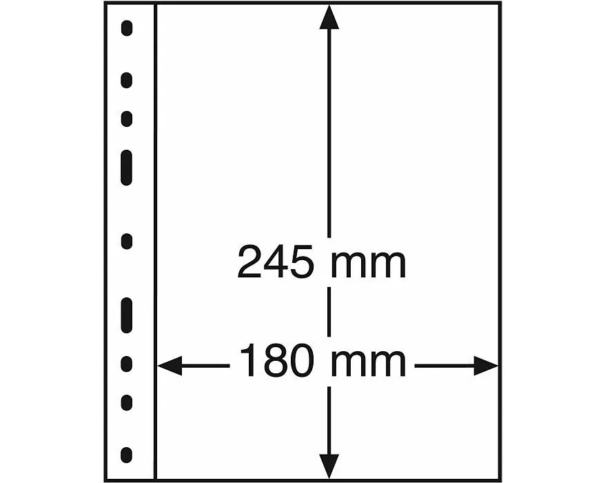 Optima Kunststoffhüllen mit 1er Einteilung, schwarz, 10er Pack