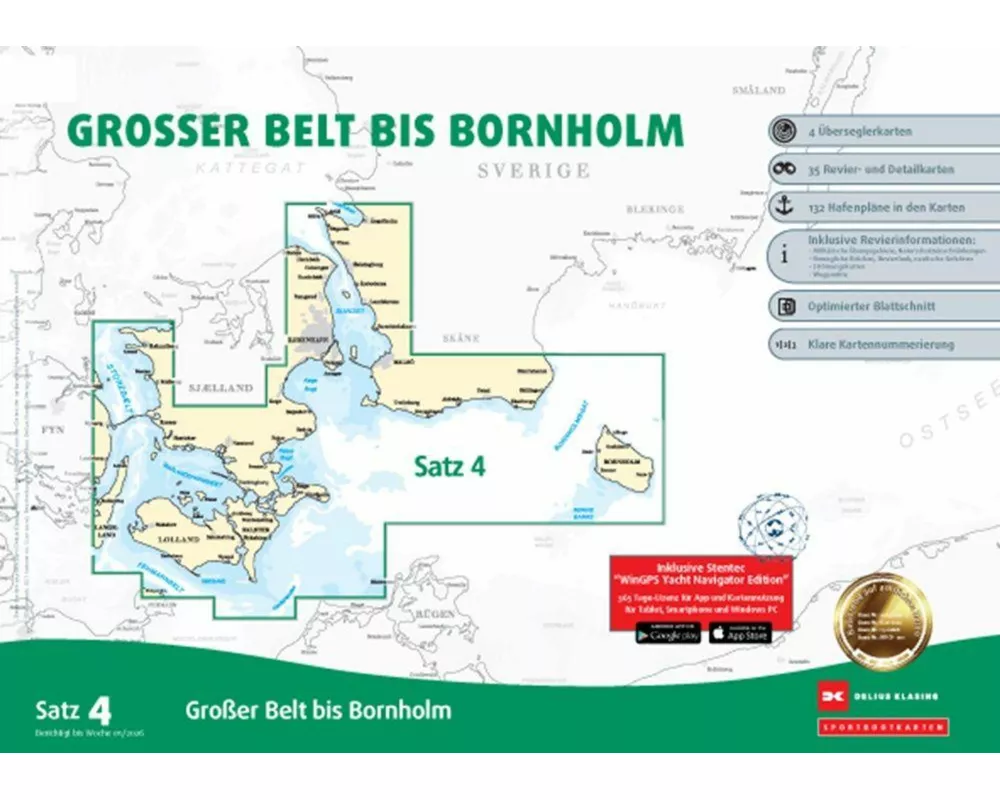 Sportbootkarten Satz 4: Großer Belt bis Bornholm (Ausgabe 2026)
