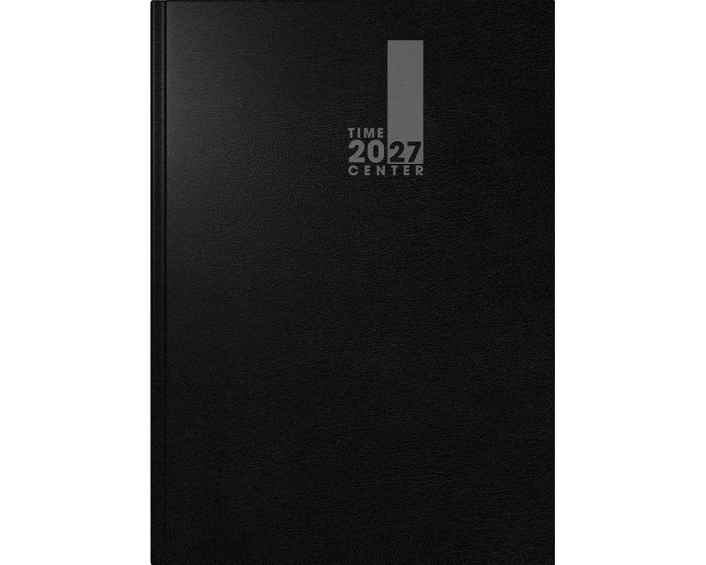 BRUNNEN 1072520907 Buchkalender TimeCenter Mod. 725 2027 A5, Kunststoff, schwarz