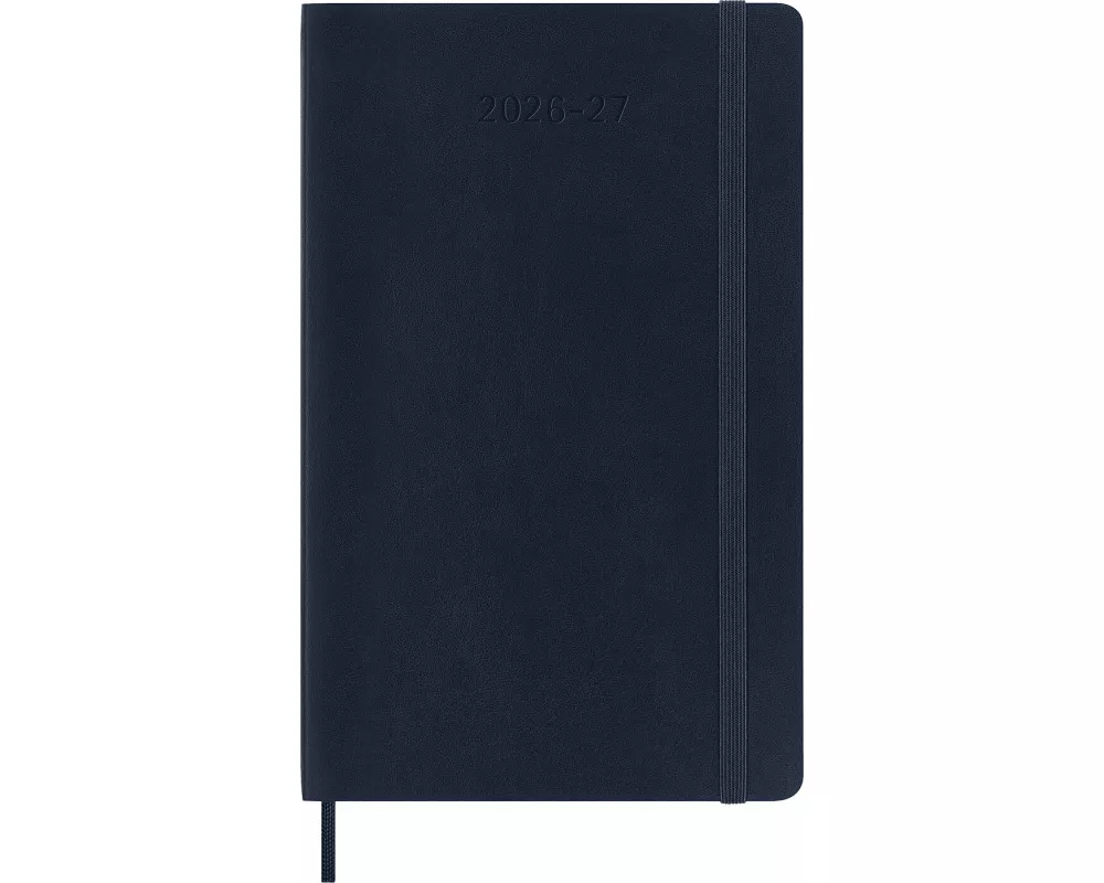Moleskine 18 Monate Wochen Notizkalender 2026/2027, Large/A5, 1 Wo = 1 Seite, rechts linierte Seite, Weicher Einband, Saphir