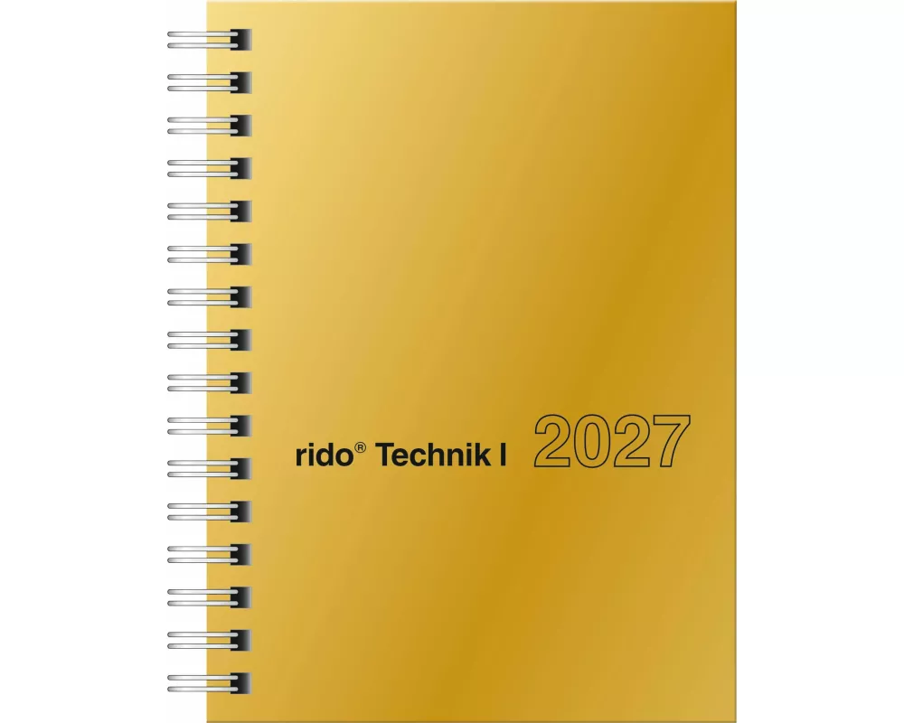 rido/idé 7013121917 Taschenkalender Mod. perfect/Technik I 2027 A6, Karton, gold