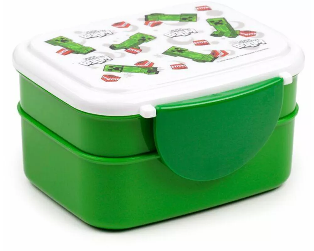 Minecraft Creeper & TNT Clip-Verschluss Stapelbare Bento Lunch Box mit Besteck