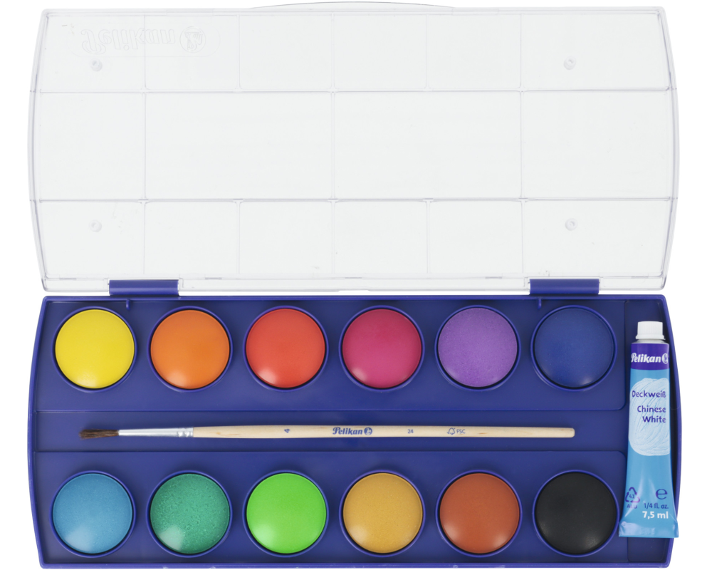 PELIKAN Deckfarbkasten F355 F355 12 Farben, 1 weiss