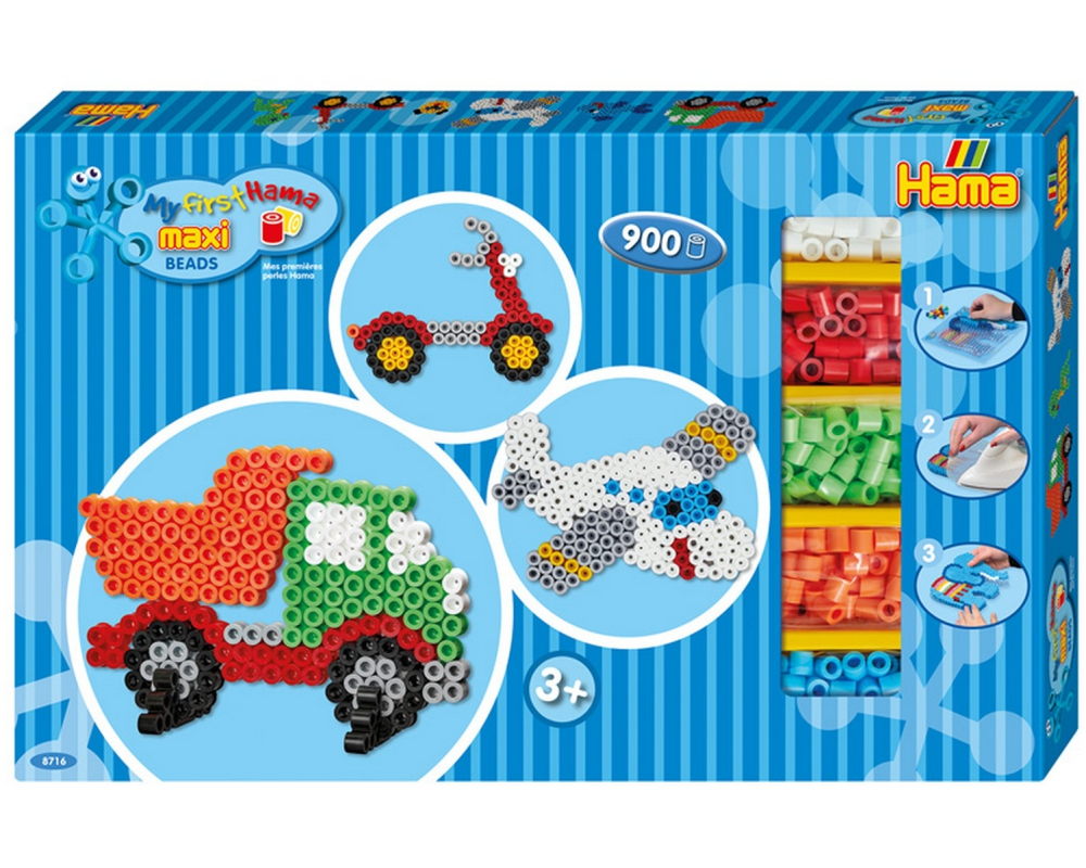 HAMA Bügelperlen Set Maxi G1018716-0 Flugzeug und Brummi