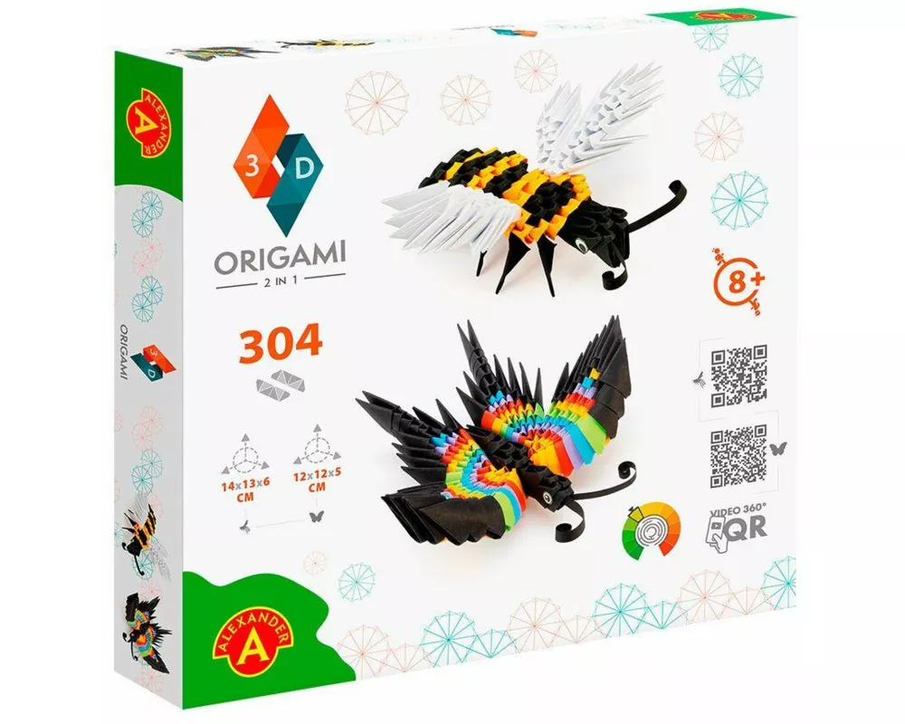 ORIGAMI 3D Bee and Buterfly