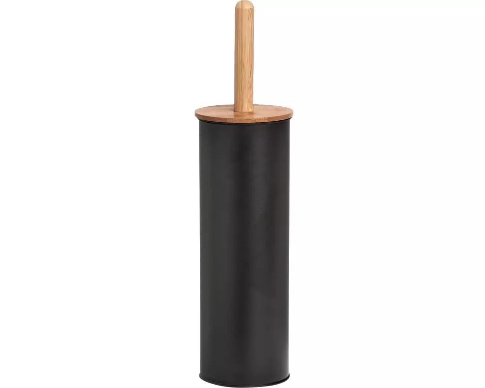Zeller Present Toilettenbürste Metall / Bambus, 10 x 38.4 cm, Schwarz
