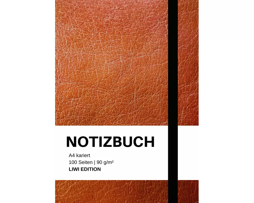 Notizbuch A4 kariert - 100 Seiten Soft Cover braun - FSC Papier