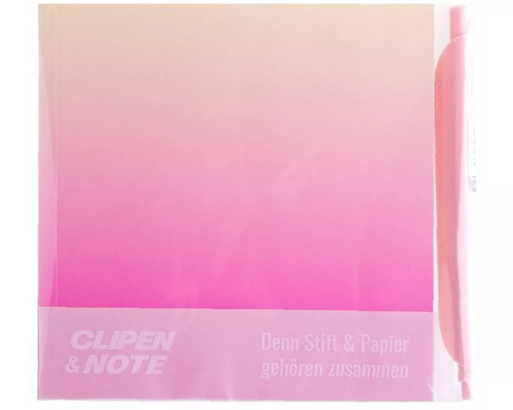 CLIPEN & Note Set (Spring Blossom / Cotton Candy Pink) Gelschreiber + Notizbuch