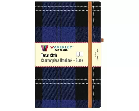 Ramsay Blue Tartan Blank Hardback Notebook: Large 21 x 13cm