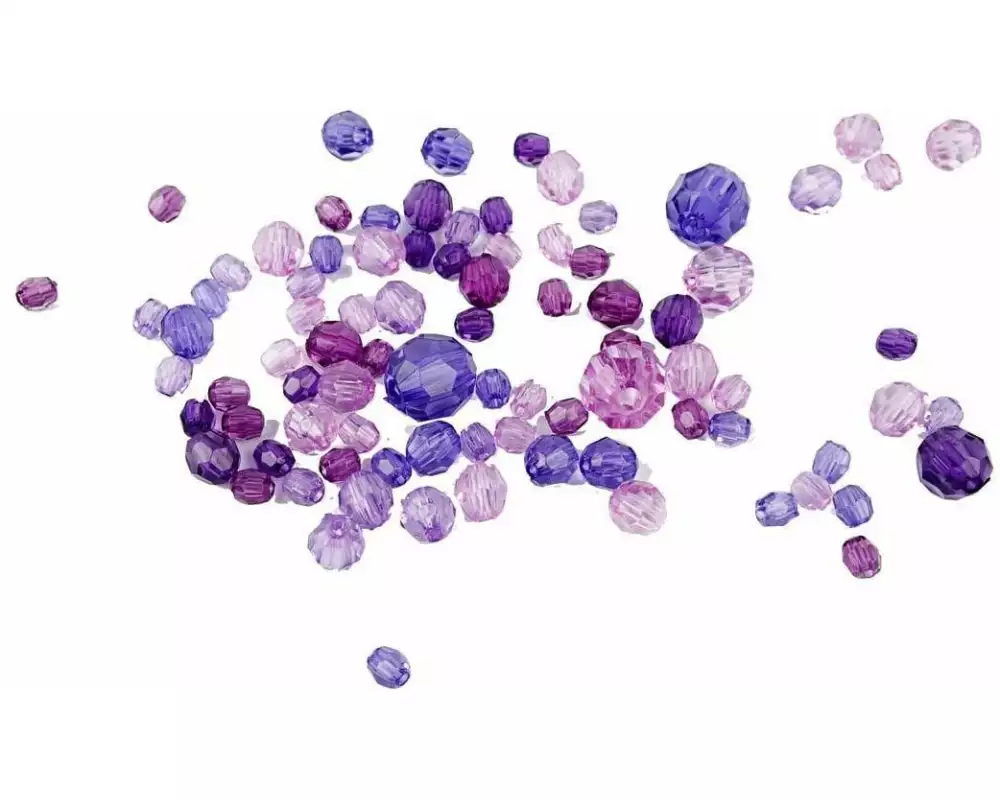 Creativ Company Facettenperlen 4-12 mm Violett, 170 Stück