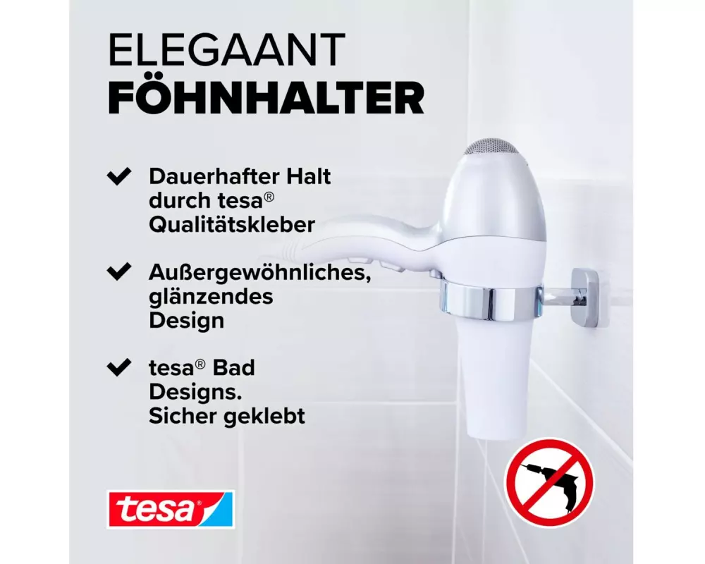 tesa ELEGAANT Silber, ohne Bohren