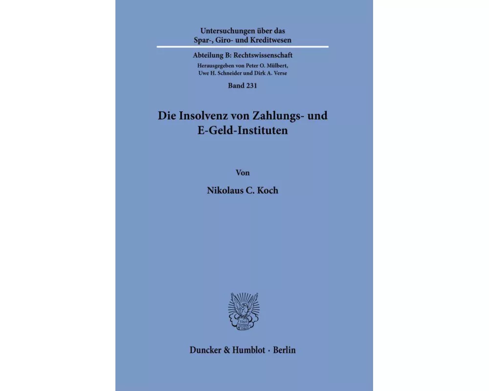 Die Insolvenz von Zahlungs- und E-Geld-Instituten