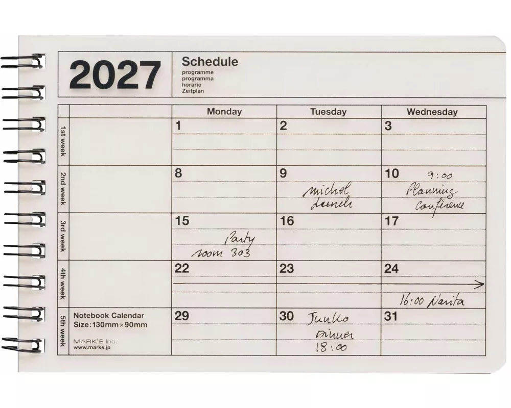 MARK'S 2027 Notebook Calendar XS // Ivory