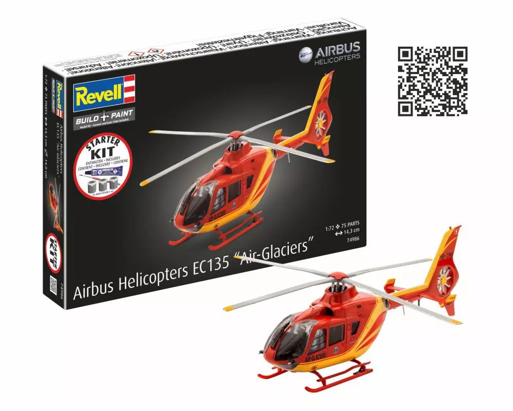Revell Starter Kit Airbus Helicopters EC135 Air-Glaciers 1:72