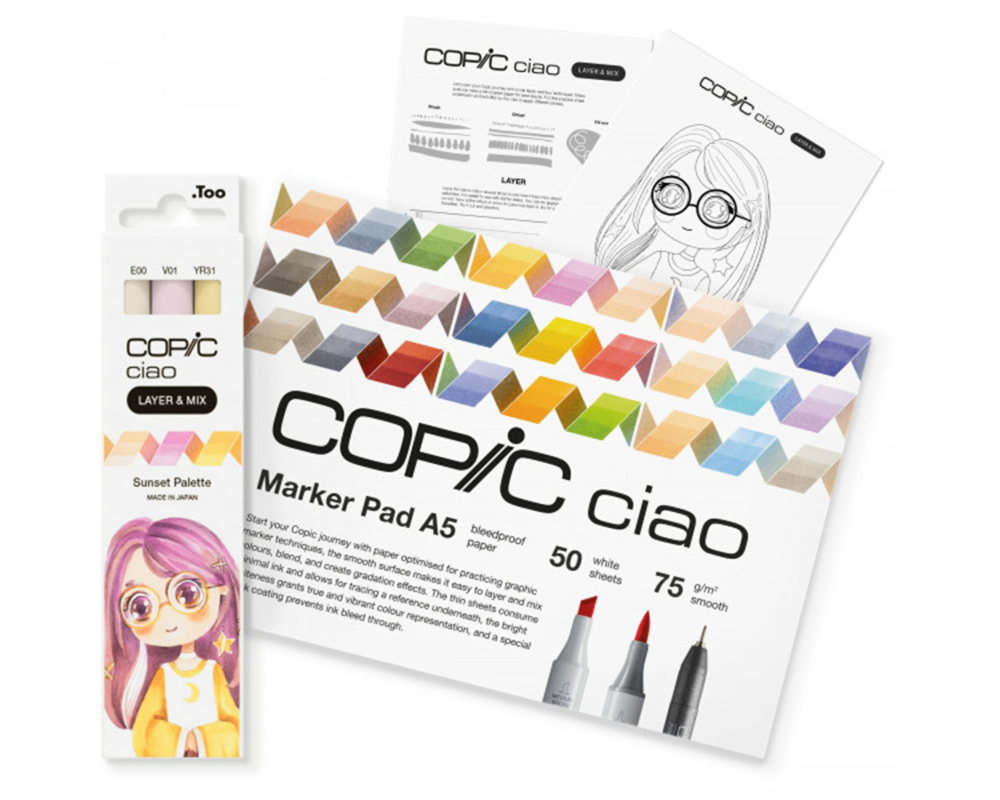 COPIC Marker Ciao Layer & Mix 220750208 Starter Set, Sunset