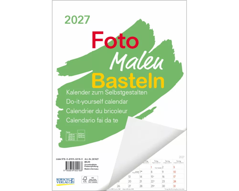 Foto-Malen-Basteln A4 weiß Notice 2027