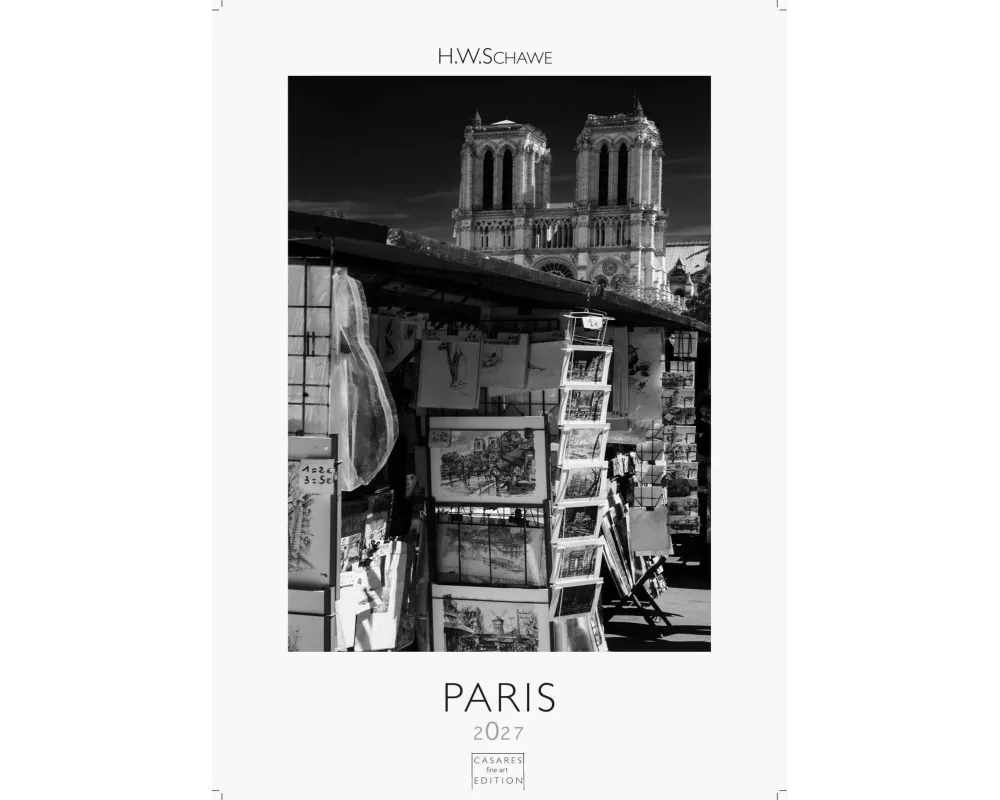 Paris schwarz-weiss Kalender 2027 - Wandkalender | Fotokalender Frankreich 29x21cm - Stilvoller Paris Schwarz-Weiß - Ideal für Kunst- und Reisefreunde