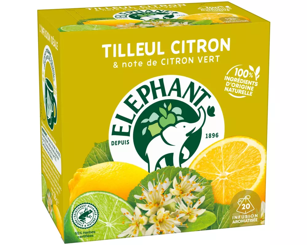 Eléphant Teebeutel Infusion Tilleul Citron 20 Stück
