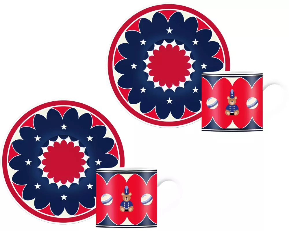 Bialetti Kaffeetasse 2 Stück, Rot/Blau