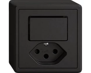 Feller EDIZIOliv Kleinkombi AP 1xT13-1xS3 Schwarz