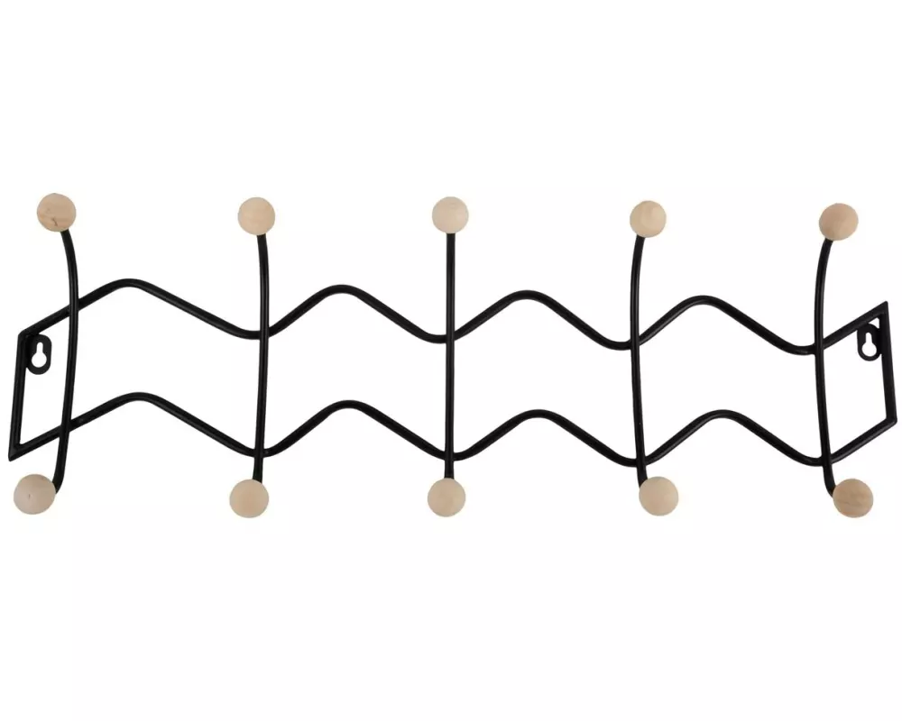 present time Wandgarderobe Zig Zag 61 x 20 cm, Schwarz