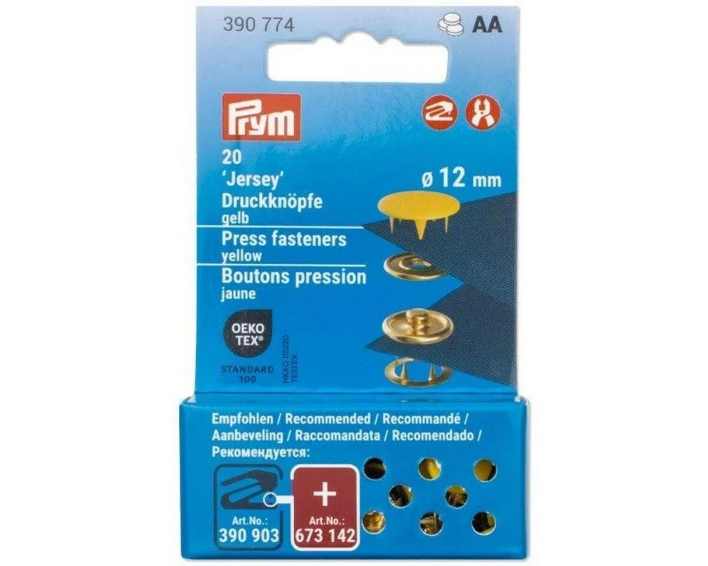 Prym Druckknöpfe Jersey 12 mm, Gelb