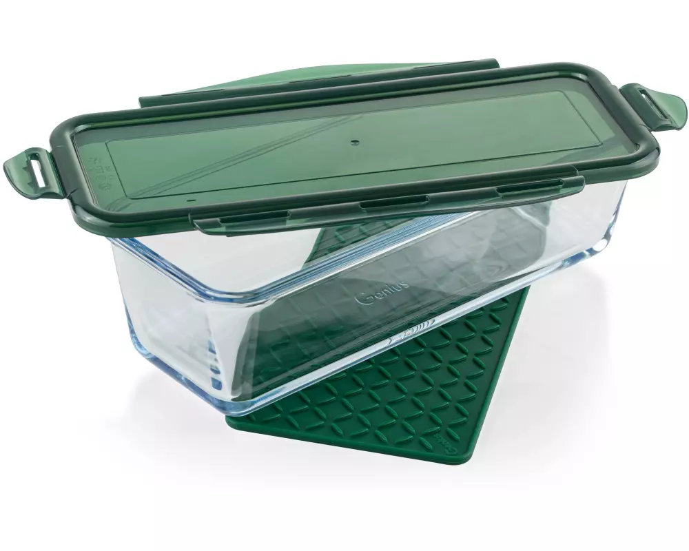 Genius Gemüseschneider Exklusiv Glasschüssel Grün, 3-teilig