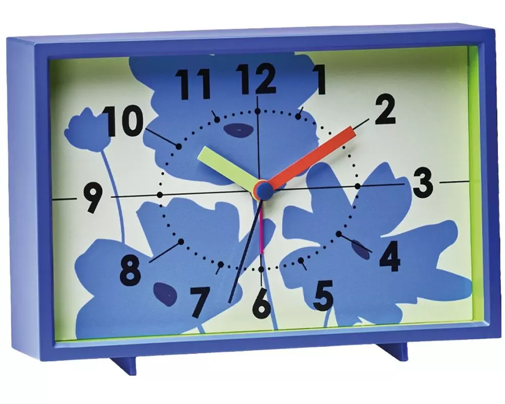 Chic Mic Tischuhr Vintage Clock-transcience of flower Weiss/Blau