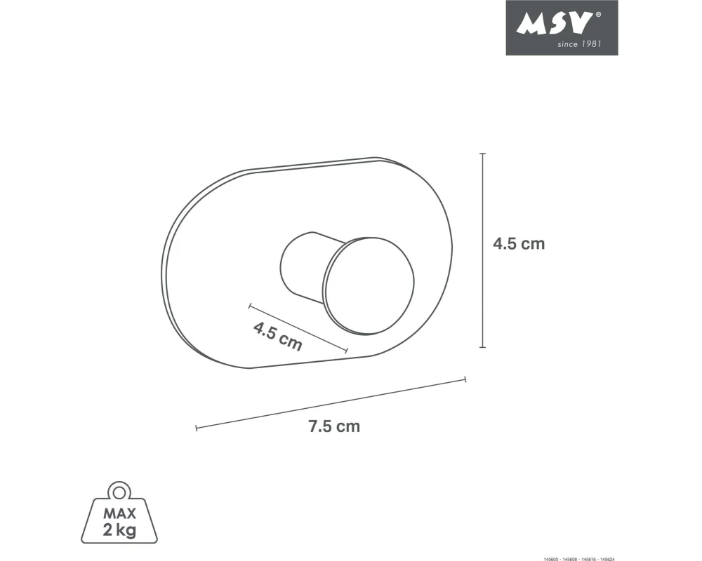 spirella Haken Calypso 1.5 kg, Schwarz