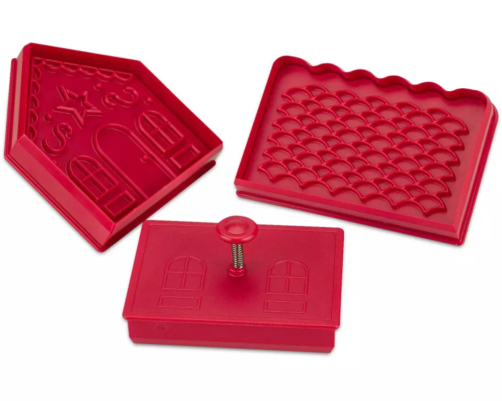 Städter Guetzli-Ausstecher Kekshaus 3-teilig, 9 x 11 x 9.5 cm, Rot