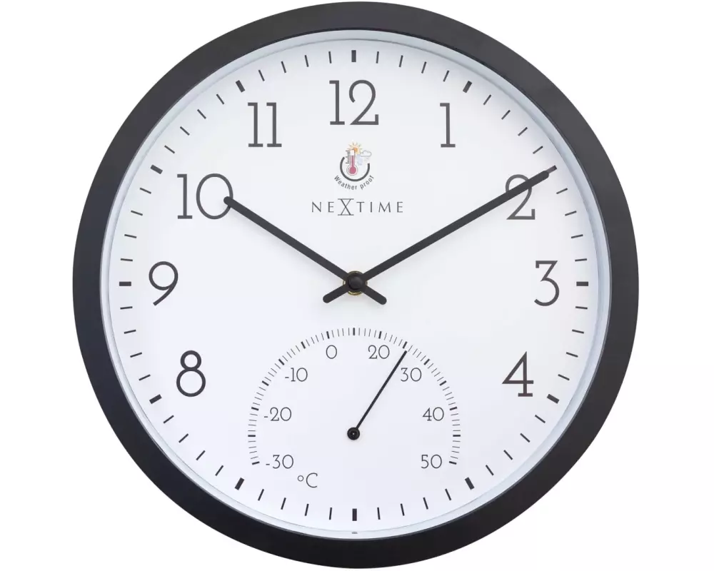 NeXtime Gartenuhr Marigold Ø 30.2 cm, Schwarz